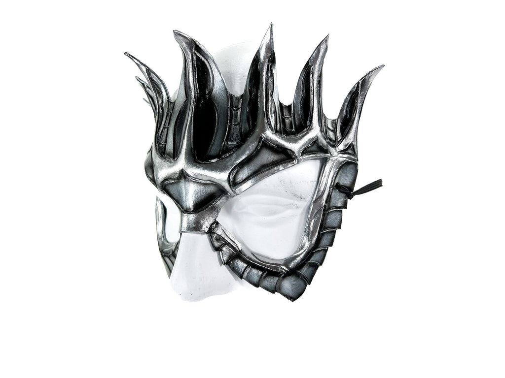 Masquerade Crown Mask of Handmade Genuine Leather in Metallics