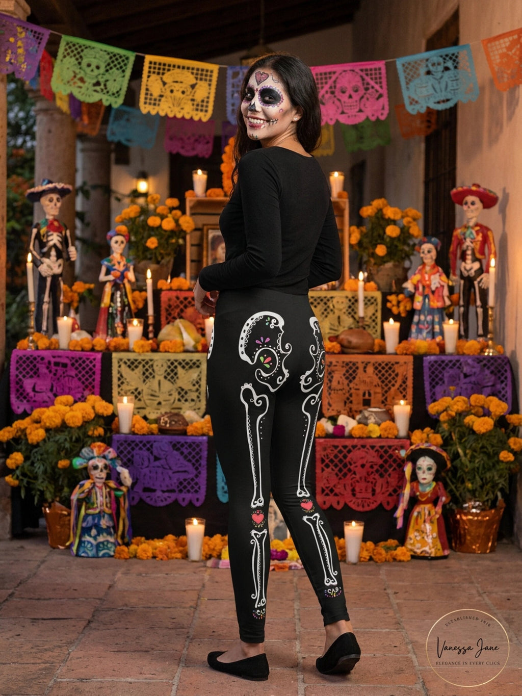 Womens Halloween Leggings, Size Small