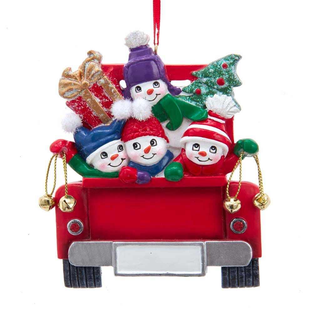 Snowman on Truck Ornament - Family of 2