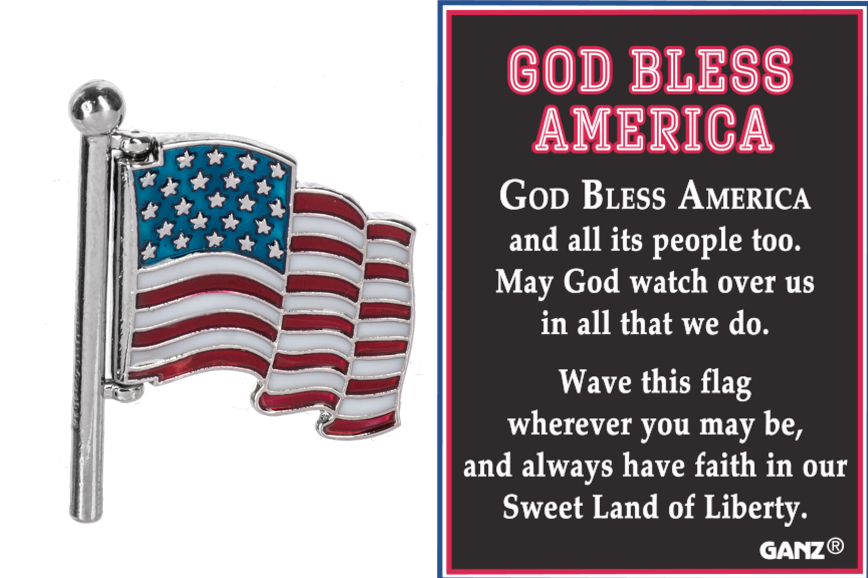 God Bless America - Swivel Flag Charm