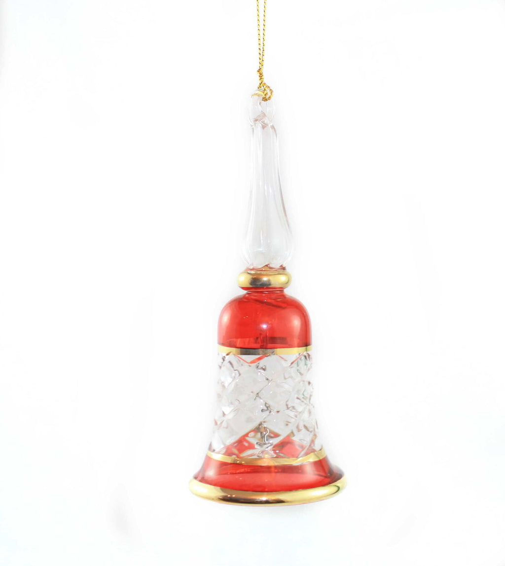 Gold Cut Etched Bell - Red
