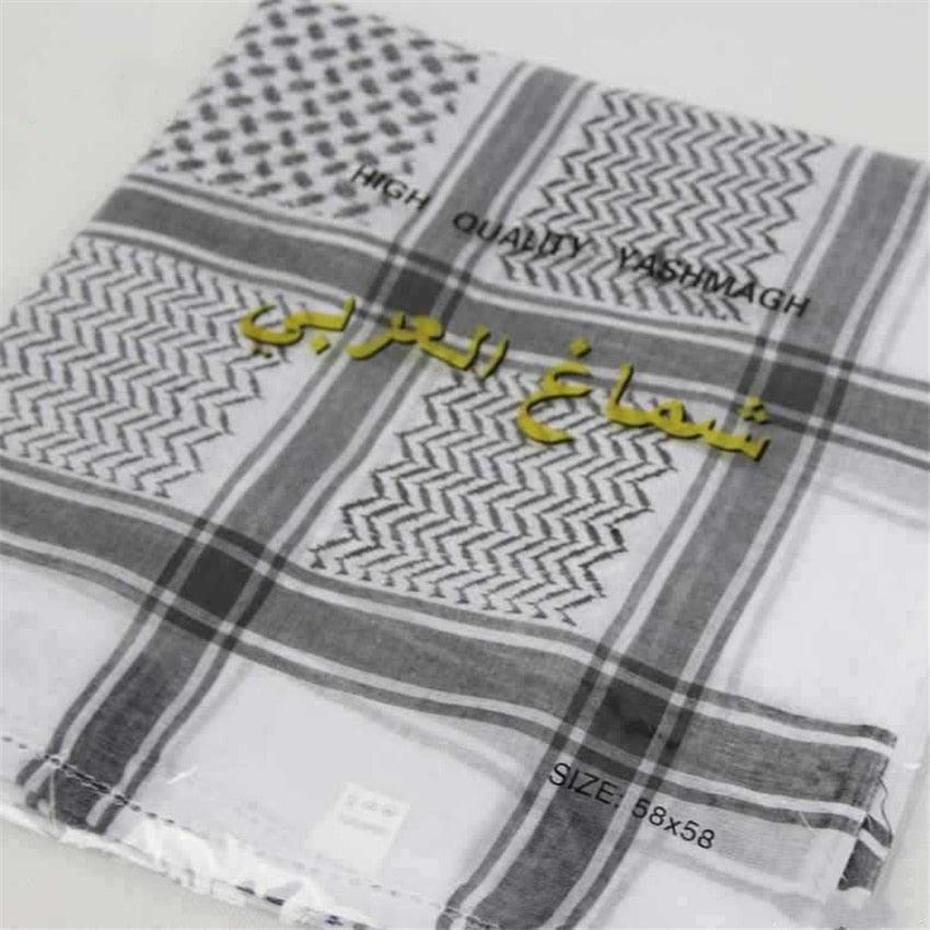 Islamic Men Traditional Costumes Men Plaid Hat Head Scarf Turban Muslim Hijabs Ramadan Pray Caps Unisex Scarves Tassel Desert Arab Keffiyeh Shawl Scarf Military Shemagh Tactical Desert Keffiyeh Head Neck Scarf Arab Wrap with Tassel