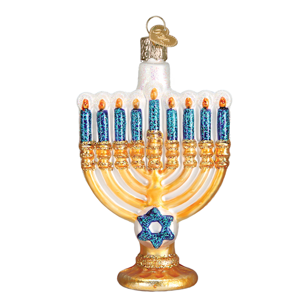 Menorah Glass Ornament
