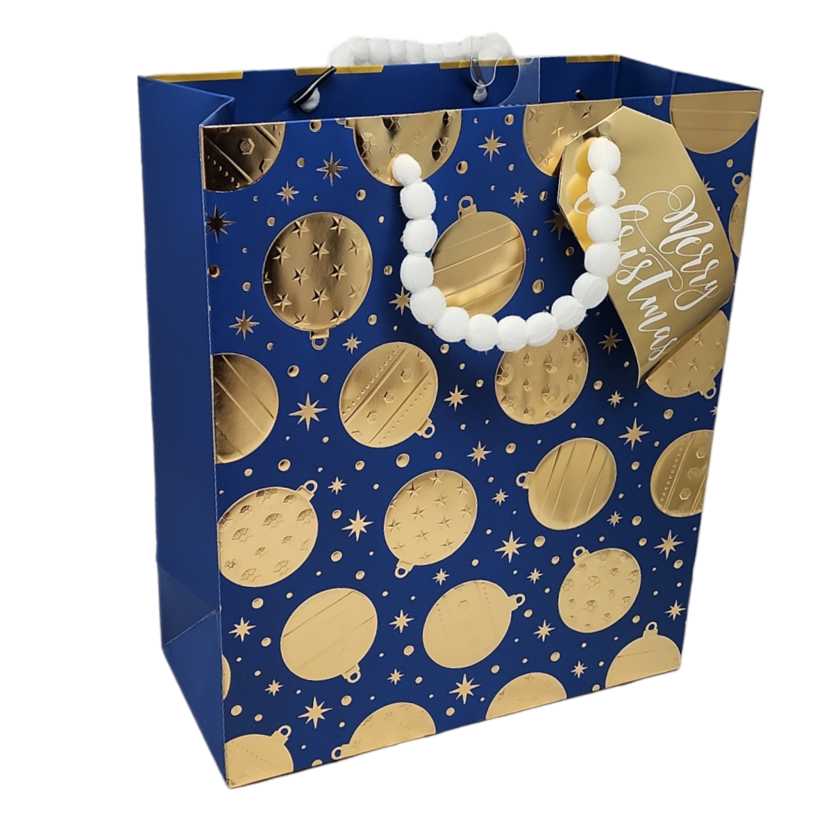 Ornaments on Blue Gift Bag