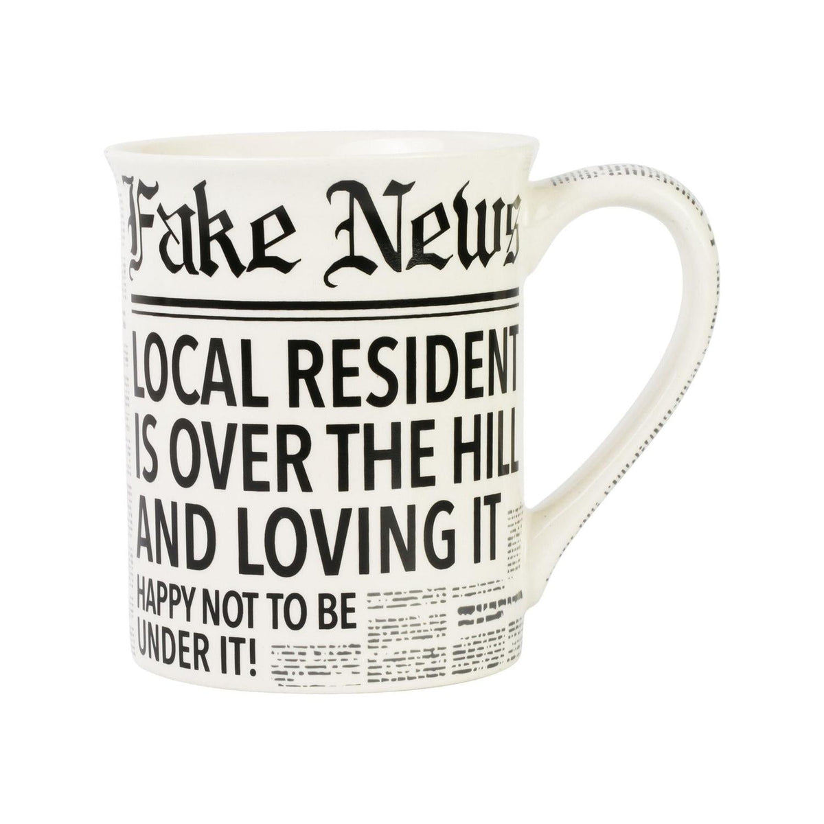 Fake News Over the Hill Mug