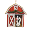 Holiday Barn with Cow Ornament