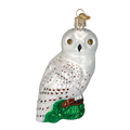 Great White Owl Glass Ornament