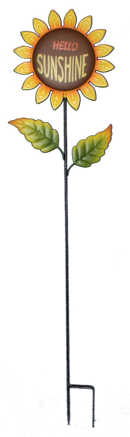 Metal Sunflower Yard Stake -