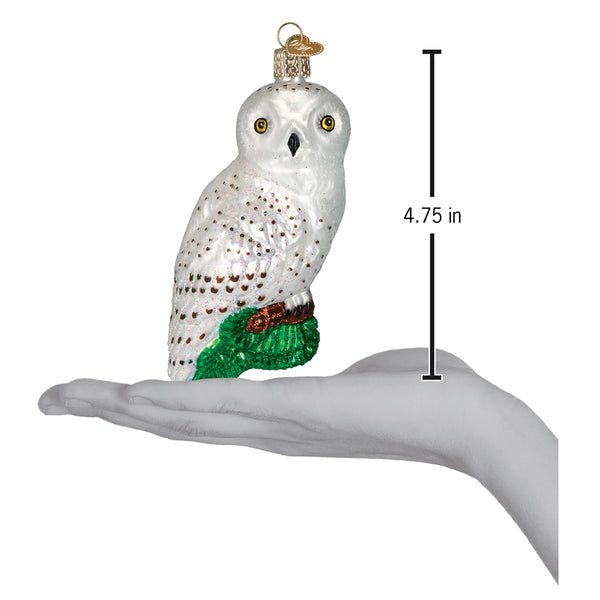 Great White Owl Glass Ornament