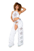 Light-Up Faux Fur/Glitter Vinyl Star Halter