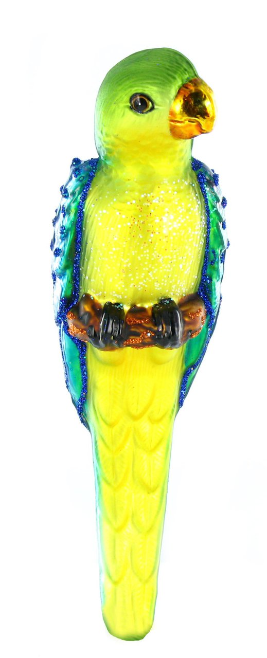 Parakeet Glass Ornament