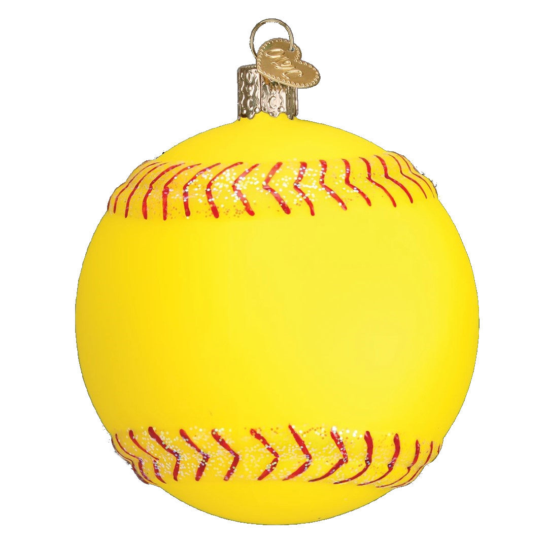 Softball  Glass Ornament