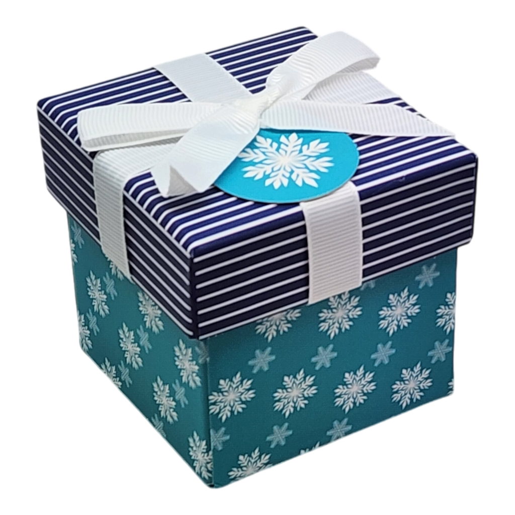 Gift Box Cube for Gift Cards - 3" x 3" - Snowflake