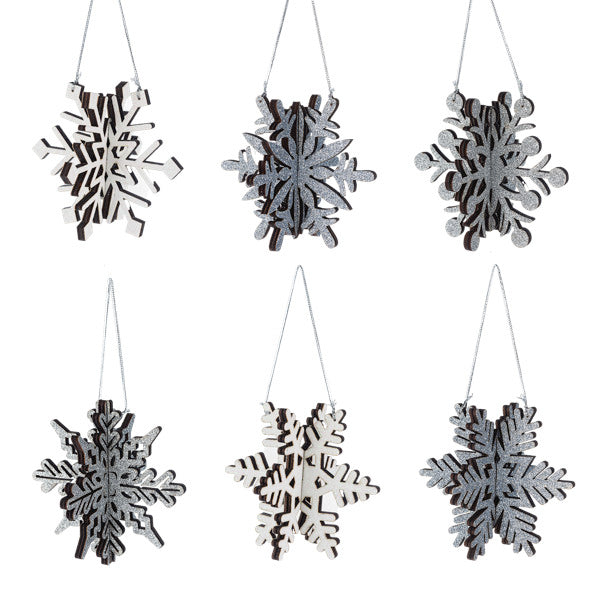 Wooden Snowflake Ornament -