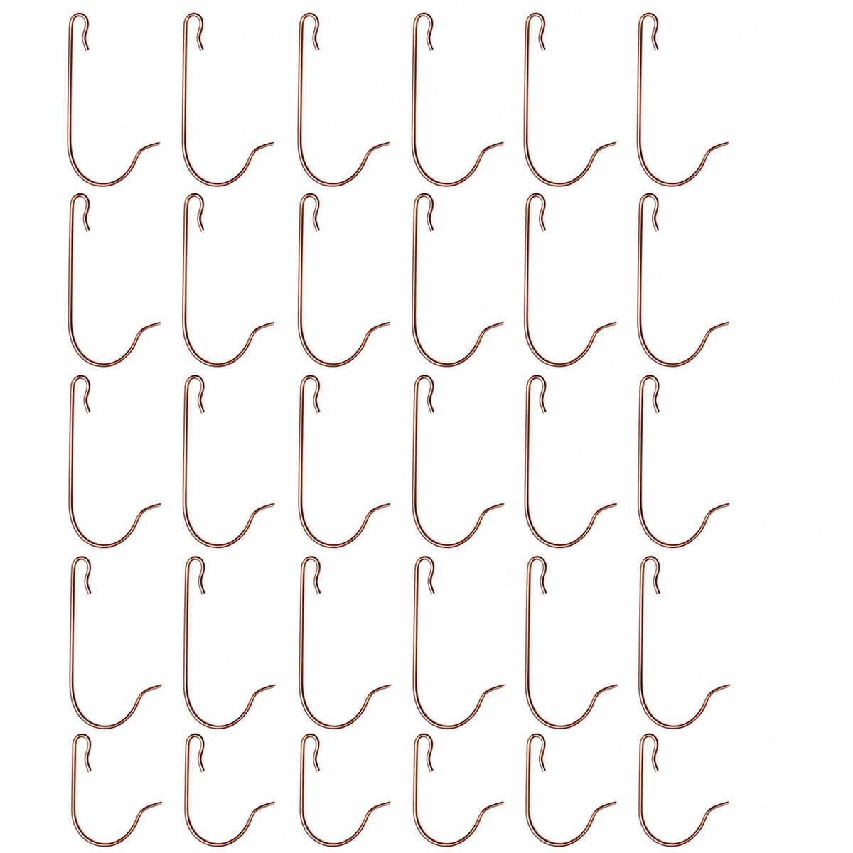 30 Heavy Duty Copper Tone Christmas Ornaments Hooks 2.4 Inches
