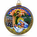 Ethereal Sunset Nativity Scene Glass Ball Christmas Ornament 4 Inches