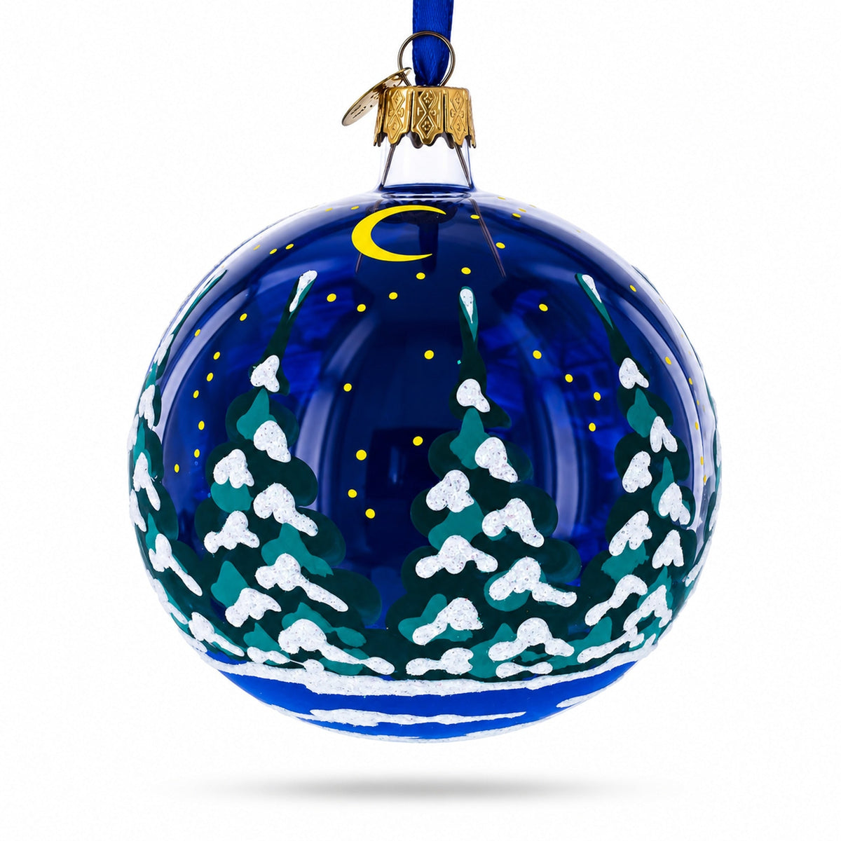 Festive Snowman with Gifts Glass Ball Christmas Ornament 4 Inches