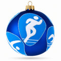 Sports Ball with Skating, Swimming and Tennis Glass Ball Christmas Ornament 4 Inches