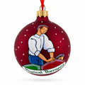 Physical Therapist Glass Ball Christmas Ornament 3.25 Inches