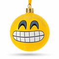The Grin Facial Expressions Glass Ball Christmas Ornament 3.25 Inches