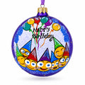 Happy Birthday Glass Ornament 4 Inches