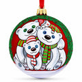 Cozy Bear Family Glass Ball Christmas Ornament 4 Inches