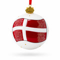 Flag of Denmark Glass Ball Christmas Ornament 3.25 Inches