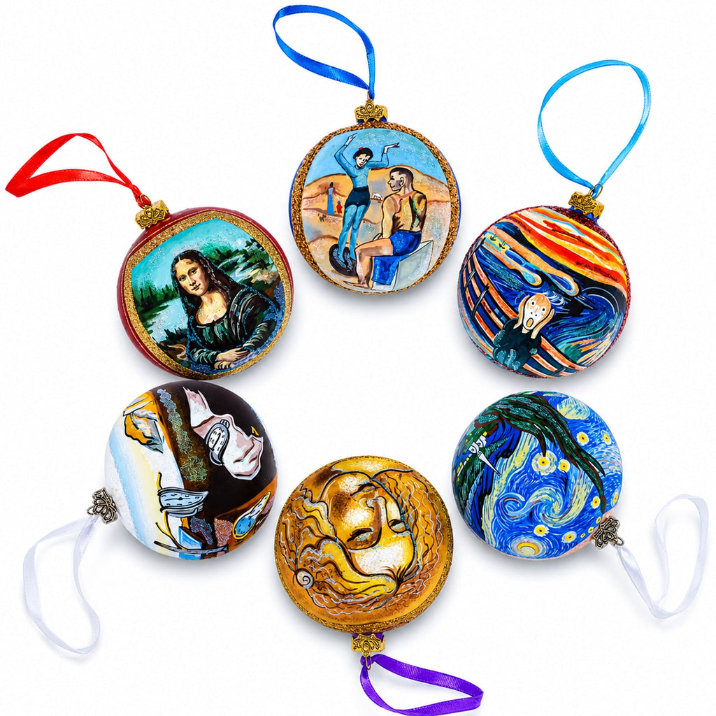 Marc Chagall's 1911 "I And The Village" Masterpiece Glass Ball Christmas Ornament 4 Inches