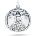 1487 Leonardo da Vinci's 'The Vitruvian Man' Glass Ball Christmas Ornament 4 Inches