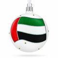 Flag of United Arab Emirates Glass Ball Christmas Ornament 3.25 Inches