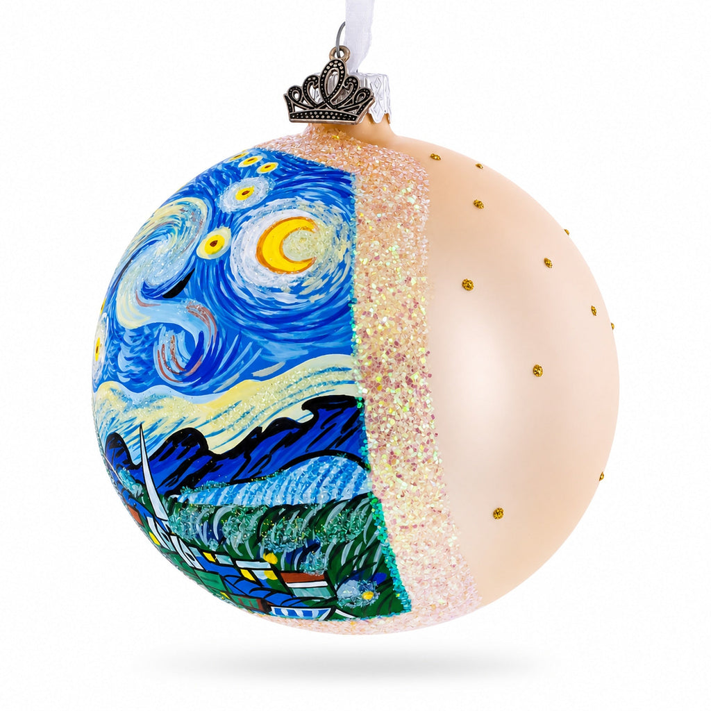 1880 'The Starry Night' by Vincent van Gogh Glass Ball Christmas Ornament 4 Inches