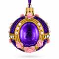 Milan Designer Luxury Earrings on Purple Glass Ball Christmas Ornament 3.25 Inches