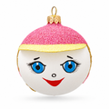 Girl in the Hat Glass Ball Christmas Ornament 3.25 Inches