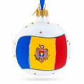 Flag of Moldova Glass Ball Christmas Ornament 3.25 Inches