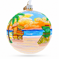 South Beach, Miami, Florida Glass Ball Christmas Ornament 4 Inches