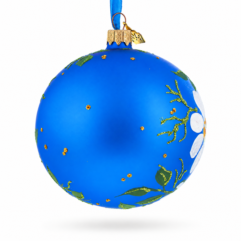 Poppies and Chamomiles Glass Ball Ornament