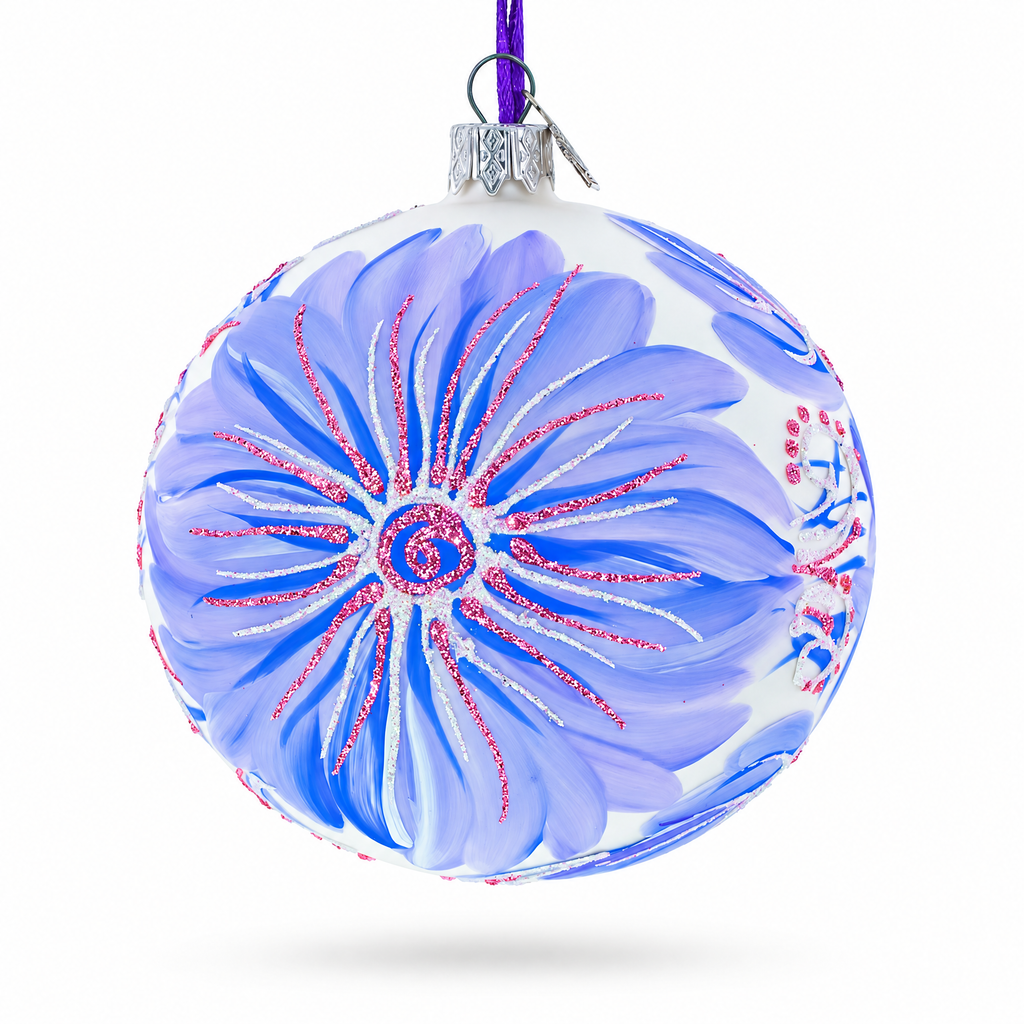 Gerbera Flowers Glass Ball Ornament