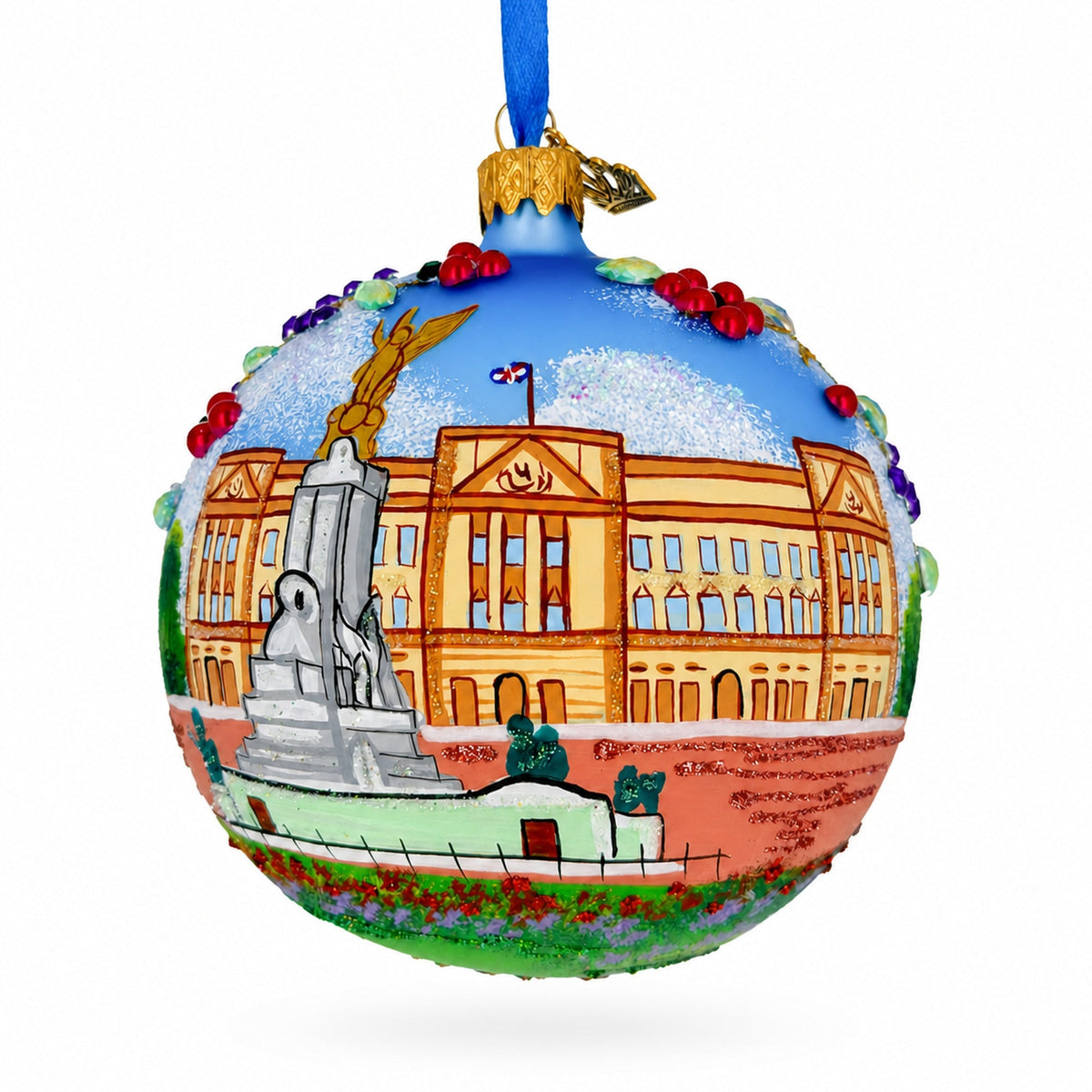 Buckingham Palace, London Landmark, UK Glass Ball Christmas Ornament
