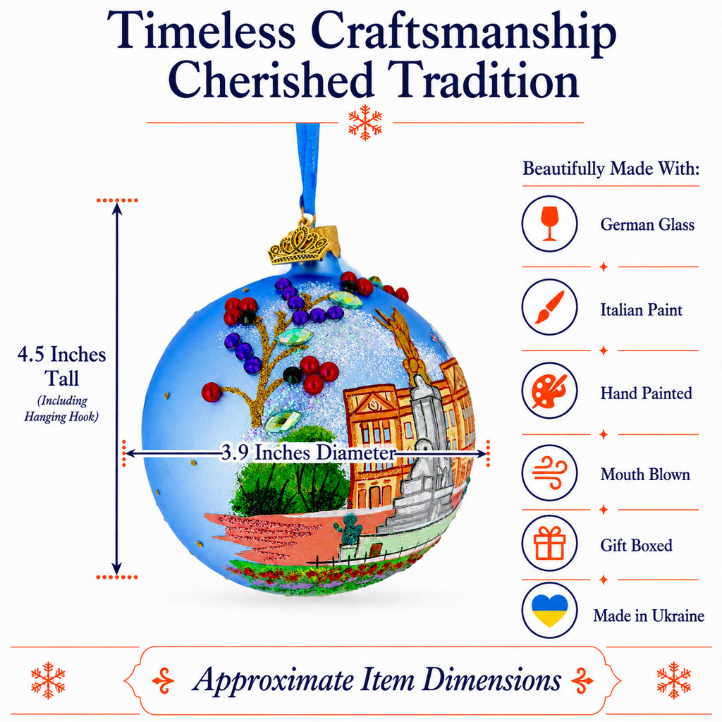 Buckingham Palace, London Landmark, UK Glass Ball Christmas Ornament
