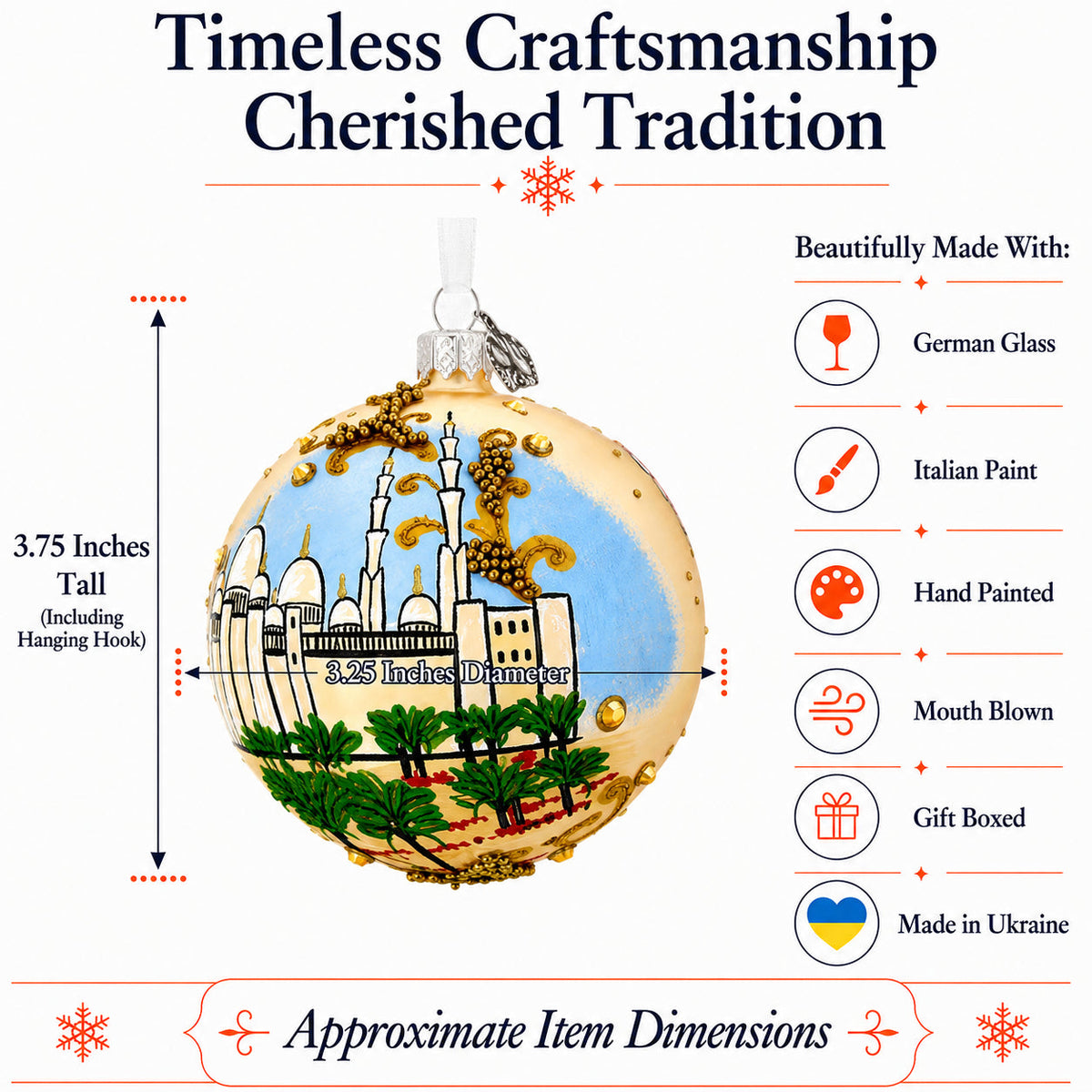 Sheikh Zayed Grand Mosque, Abu Dhabi Glass Ornament