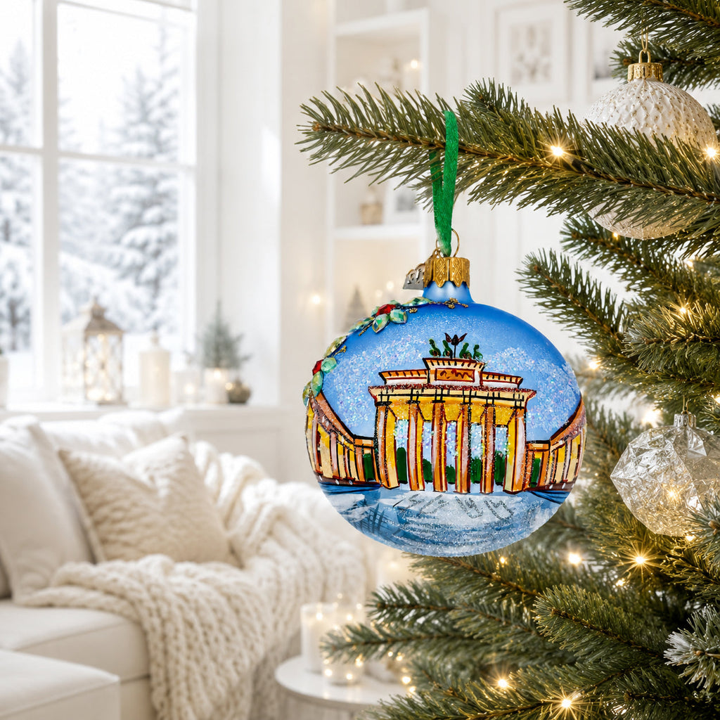 Brandenburg Gate, Berlin, Germany Glass Christmas Ornament