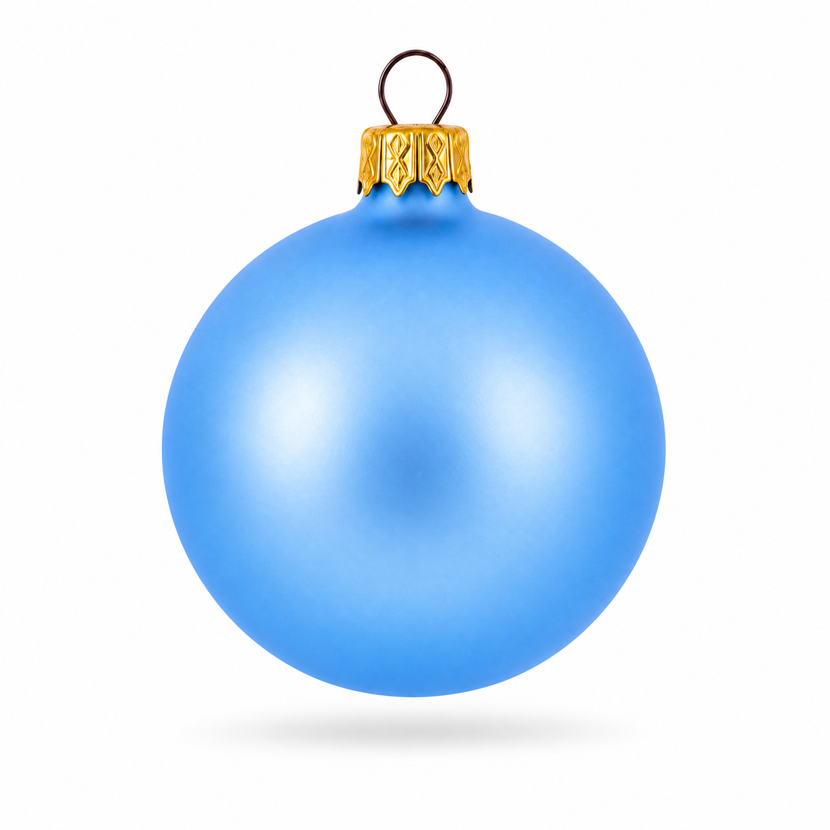 Set of 6 Light Matte Blue Glass Ball Christmas Ornaments 2.4 Inches
