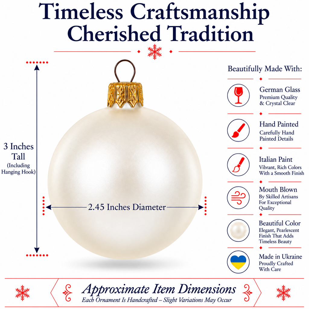 Set of 6 Matte Golden Beige Glass Ball Christmas Ornaments 2.4 Inches