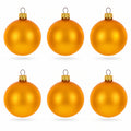 Set of 6 Matte Yellow Glass Ball Christmas Ornaments 2.4 Inches
