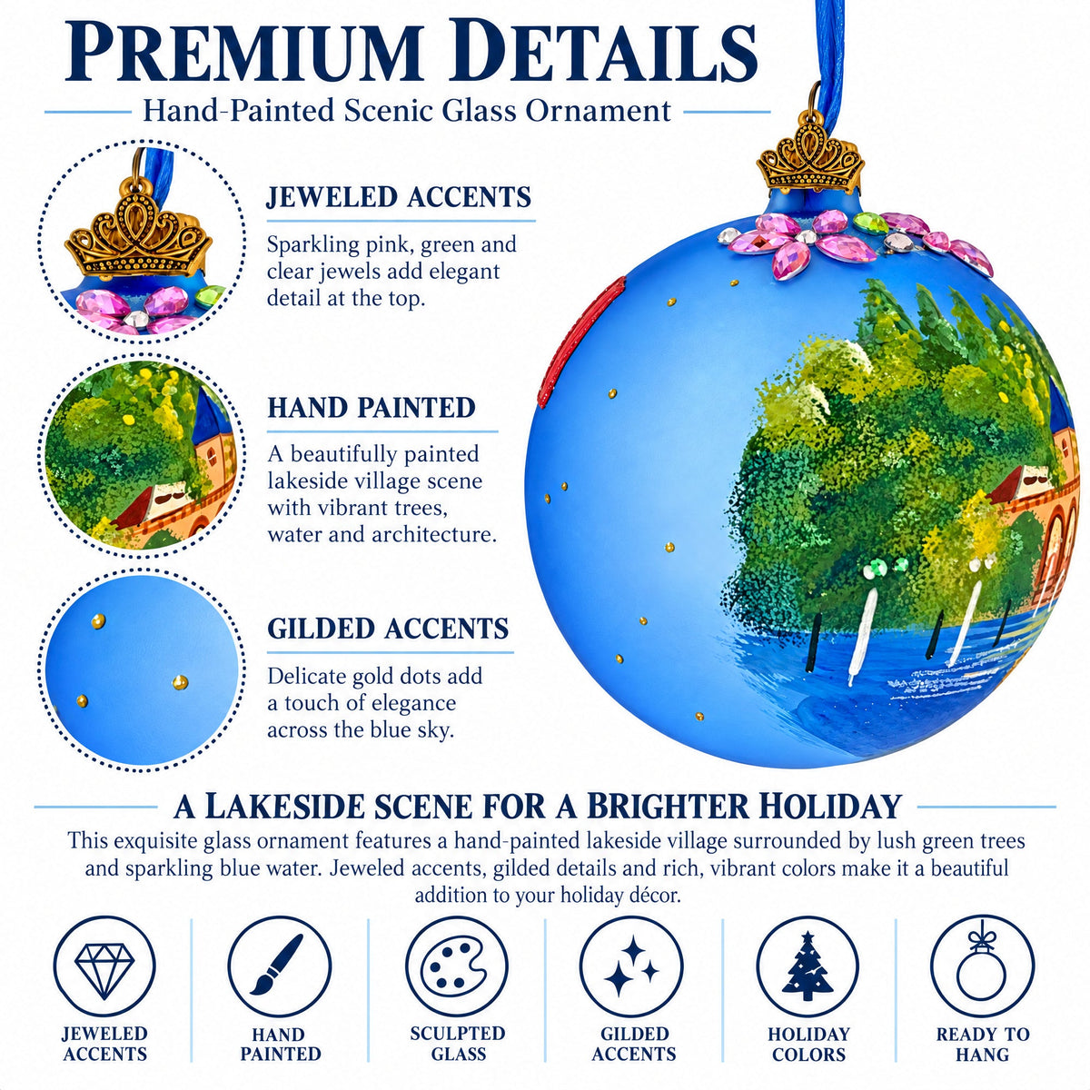Lourdes, France Translucent Glass Ball Christmas Ornament