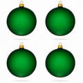 Set of 4 Translucent Green Glass Ball Christmas Ornaments 4 Inches (018)