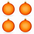 Set of 4 Translucent Gold Glass Ball Christmas Ornaments 4 Inches (020)