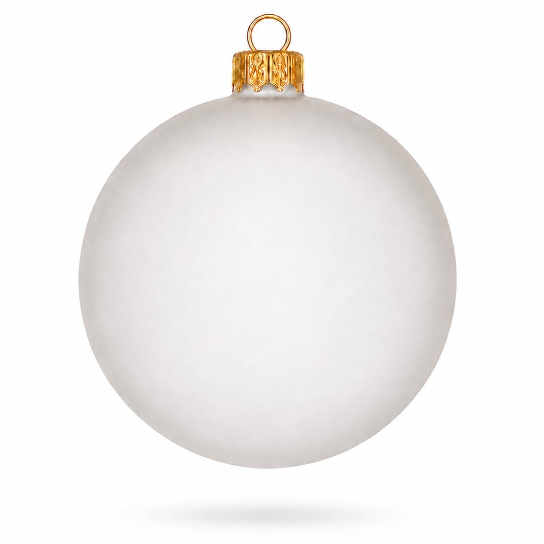 Set of 6 Translucent White Glass Ball Christmas Ornaments 3.25 Inches (054)