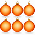 Set of 6 Translucent Orange Glass Ball Christmas Ornaments 2.4 Inches (030)