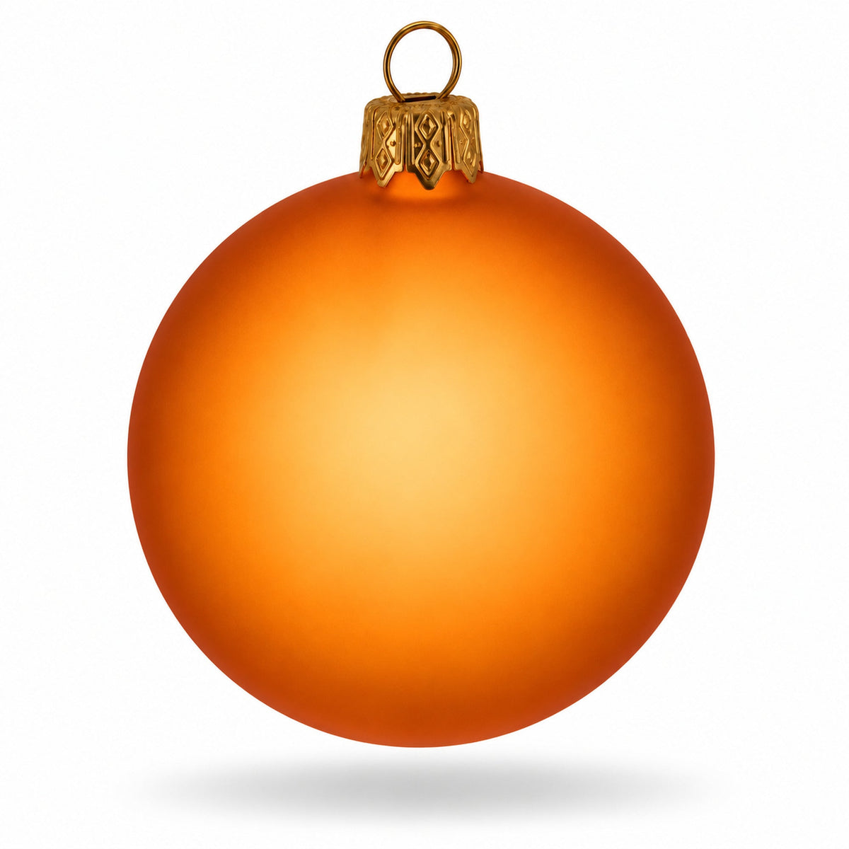 Set of 6 Translucent Orange Glass Ball Christmas Ornaments 2.4 Inches (030)